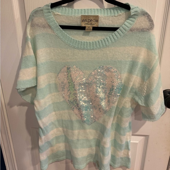 Wildfox short sleeve heart sweater - Picture 1 of 2